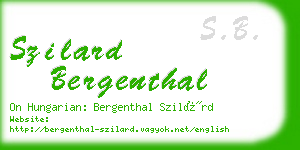 szilard bergenthal business card